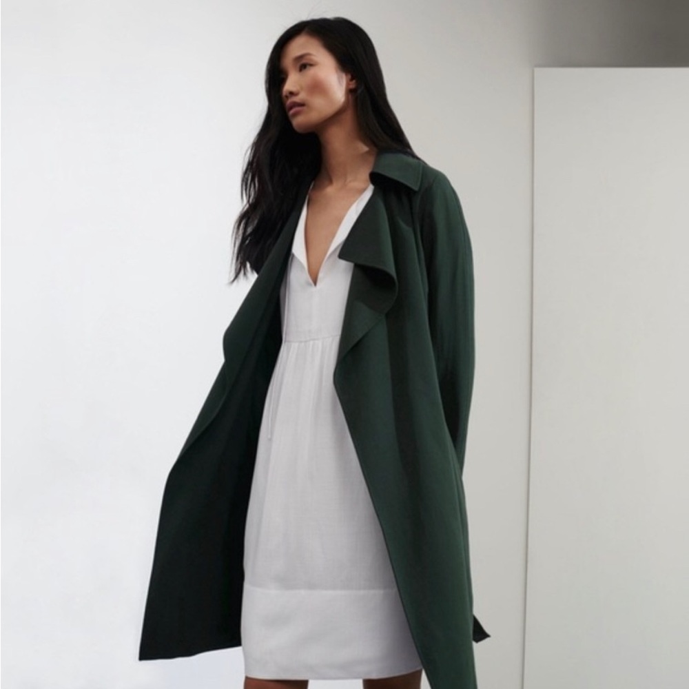 NWT/NIB Club Monaco Elila Trench in Dark Eucalyptus (Viridian Green) Size: XS